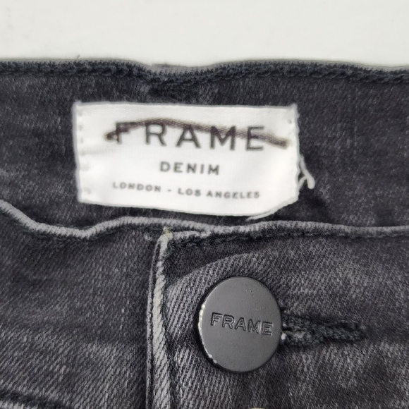 Frame Denim Le High Straight Tierra Jeans Black 30 Women's Comfort Fit Staple - Picture 2 of 7